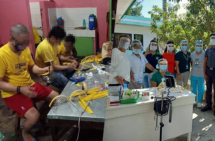 Inmates In Quezon Province, Philippines, Make Face Shields For Frontliners To Use